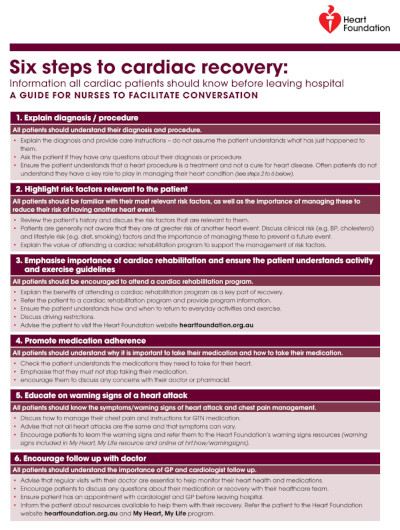 Six Steps to Cardiac Recovery