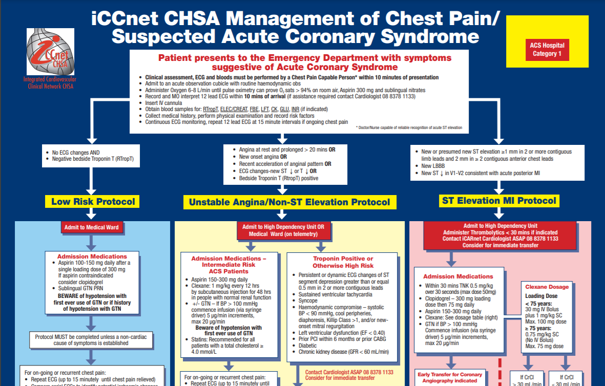 Link to pdf of CHSA management of chest pain